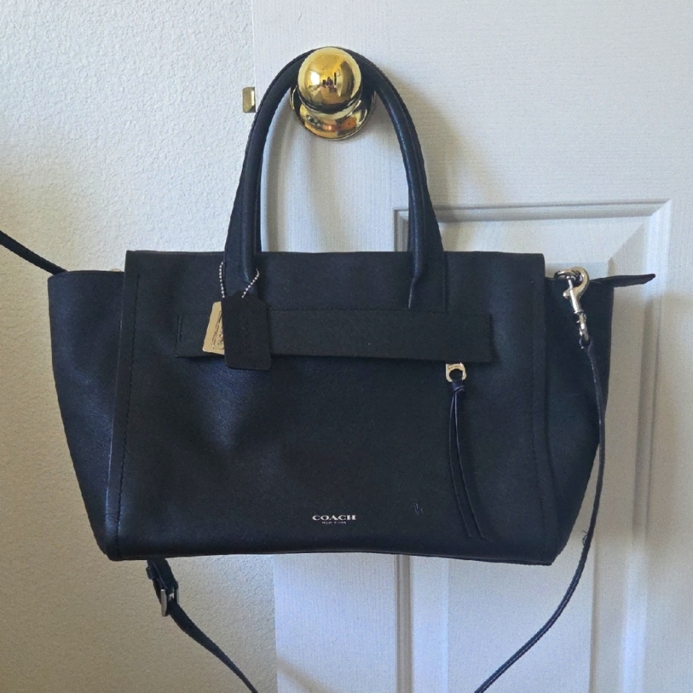 Coach Black Saffiano Leather Riley Bag